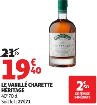 Rhum Le Vanillé Charette Héritage 40° 70 cl