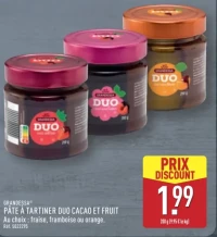 Pâte à tartiner duo cacao et fruit Grandessa