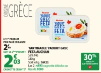 Tartinable yaourt grec feta Auchan