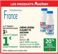 Crème légère fleurette Auchan 12% MG