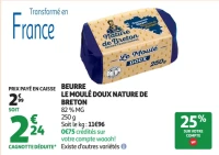 Beurre le moule doux Nature de Breton
