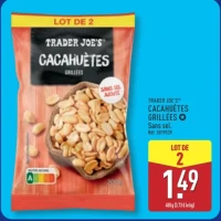 TRADER JOE'S® CACAHUÈTES GRILLÉES Sans sel.