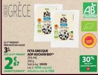 Feta Grecque AOP Auchan Bio