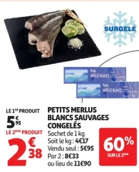 Petits merlus blancs sauvages congelés Auchan
