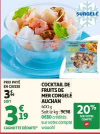 Cocktail de fruits de mer congelé Auchan