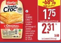 Herta Tendre Croc' L'Original Jambon et Fromage
