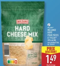 Milsani Hard Cheese Mix Mélange Râpé pour Pâtes et Pizza