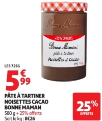 Pâte à tartiner noisettes cacao Bonne Maman
