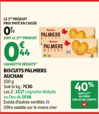 Biscuits Palmiers Auchan