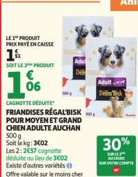 Friandises Régal'Bisk pour moyen et grand chien adulte Auchan