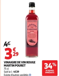 Vinaigre de vin rouge Martin Pouret