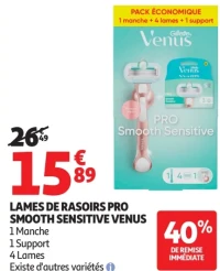 Lames de rasoirs Pro Smooth Sensitive Gillette Venus