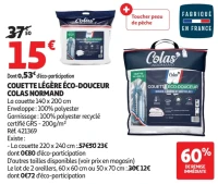 Couette Légère Éco-Douceur Colas Normand