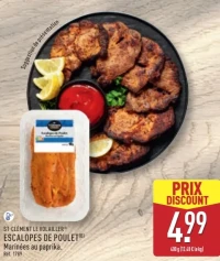 Escalopes de Poulet Marinées au paprika ST-CLÉMENT LE VOLAILLER