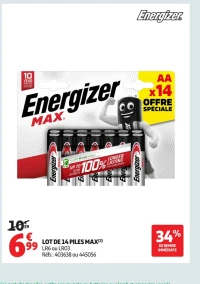 LOT DE 14 PILES MAX Energizer LR6 ou LR03