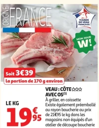 Veau : Côte avec os
