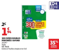 Oxford 300 copies doubles perforées