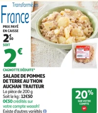Salade de pommes de terre au thon Auchan Traiteur