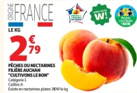 Pêches ou nectarines Filière Auchan "Cultivons le bon"
