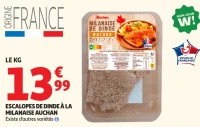 Escalopes de dinde à la milanaise Auchan