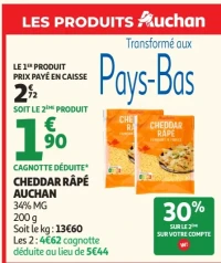 Cheddar Râpé Auchan