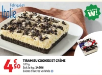 Tiramisu cookies et crème