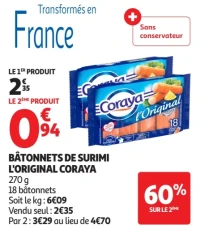 Bâtonnets de surimi l'original Coraya
