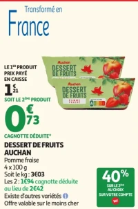 Dessert de fruits Pomme fraise Auchan