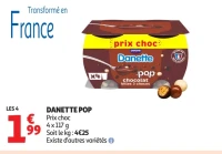 Danette Pop Danone chocolat billes 3 chocos