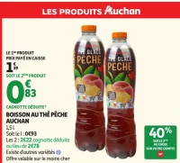Boisson au thé pêche Auchan