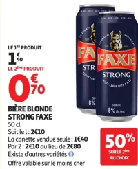 Bière blonde strong Faxe