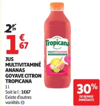 Jus multivitaminé ananas goyave citron Tropicana