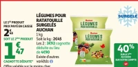 Légumes pour ratatouille surgelés Auchan