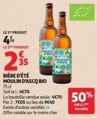 Bière d'été Moulin d'Ascq Bio