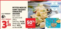 Petites noix de Saint Jacques surgelées Auchan