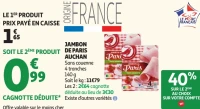 Jambon de Paris sans couenne Auchan