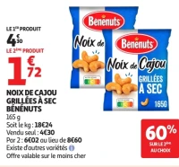 Bénénuts Noix de Cajou grillées à sec