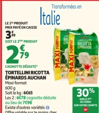 Tortellini Ricotta Épinards Auchan