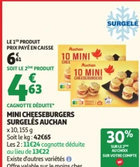 Mini Cheeseburgers Surgelés Auchan