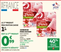 Jambon de Paris Auchan sans couenne