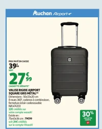 Valise rigide Airport Square gris métal