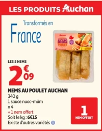 Nems au poulet Auchan