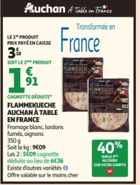 Flammekueche Auchan à Table en France