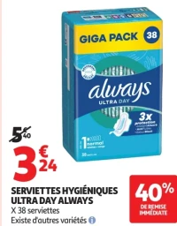 Serviettes hygiéniques Ultra Day Always