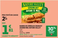 Barres de céréales Crunchy Avoine Miel Nature Valley