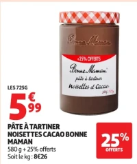 Pâte à tartiner noisettes cacao Bonne Maman