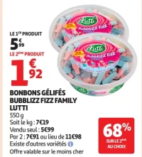 Bonbons gélifiés Bubblizz Fizz Family Lutti