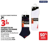 Socquettes ou chaussettes homme sport Athena