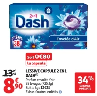 Dash Lessive Capsule 2 En 1