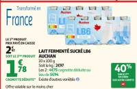 Lait fermenté sucré LB6 Auchan